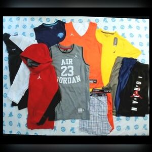 Jordan Kids Gray 'Air 23' Tank Jersey with White Logo